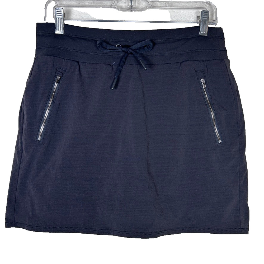 Athleta Trekkie Skort shorts 6 Black Ripstop Pockets Stretch Hiking Golf Outdoor